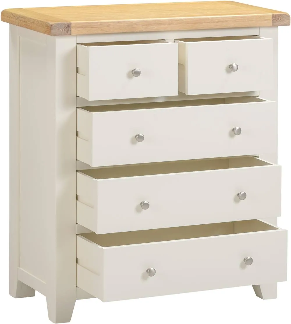 Seconique Windsor 3+2 Drawer Chest (Fully Assembled) in Ivory 4