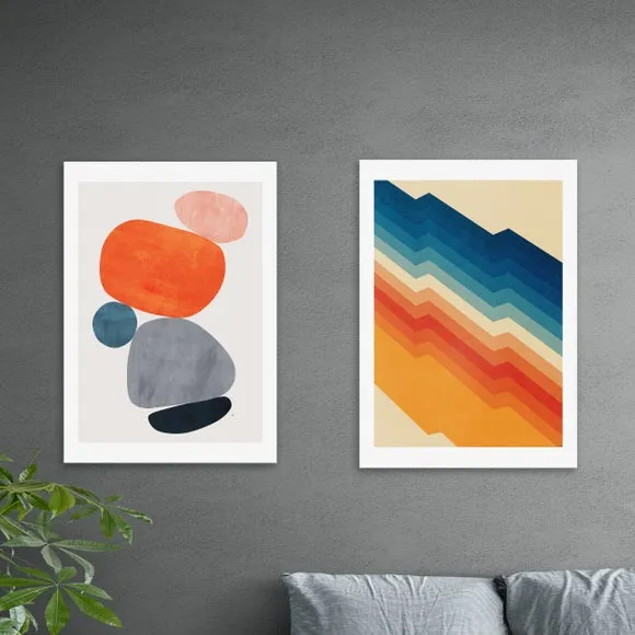 Set of 2 East End Prints Retro Abstract Prints 1
