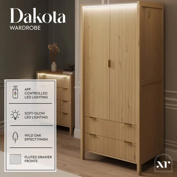 XR Living Dakota 2 Door Wardrobe with App Controlled LED Lights 2