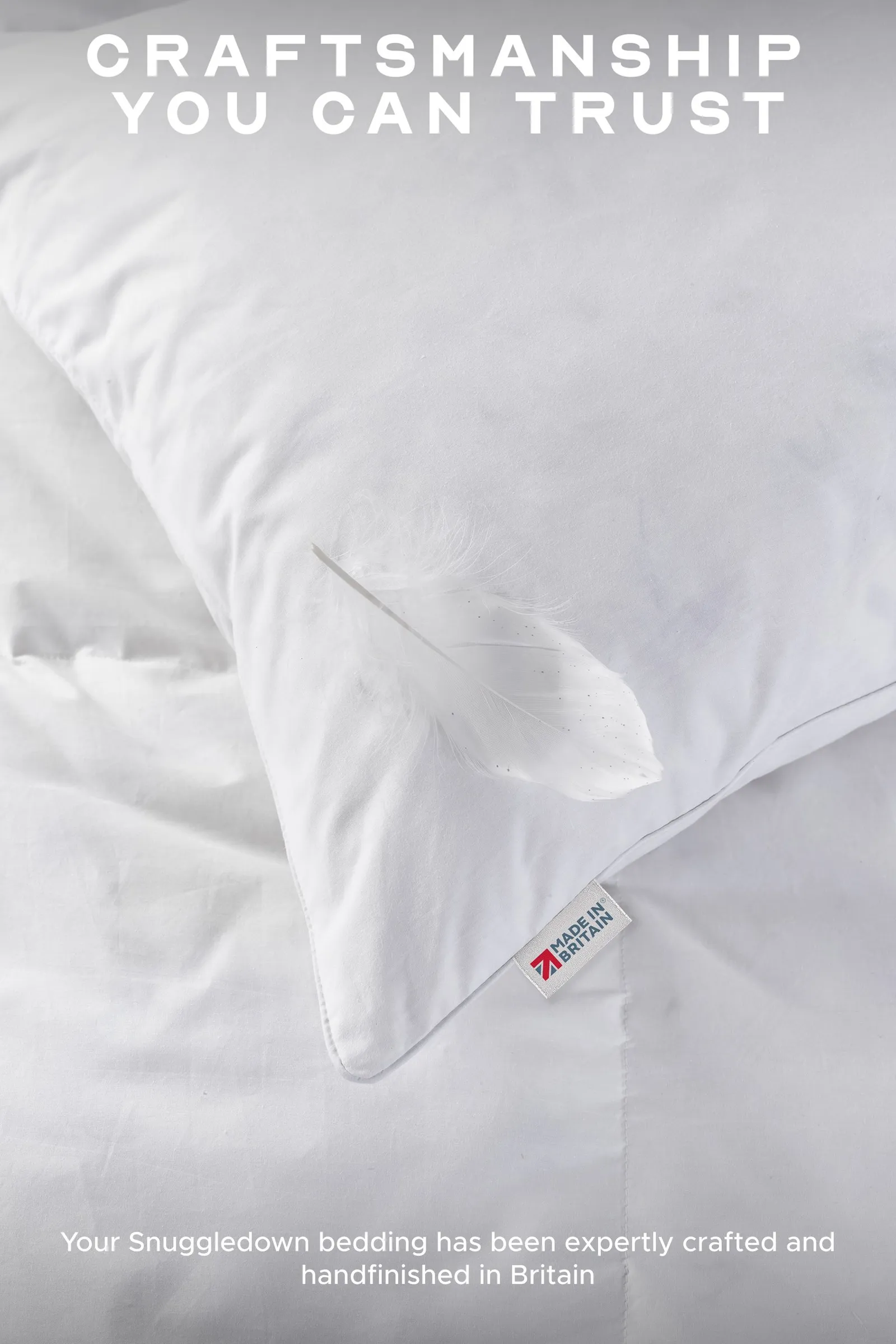 Snuggledown 4 Pack Hotel Goose Feather & Down Back Sleeper Pillow in White 5