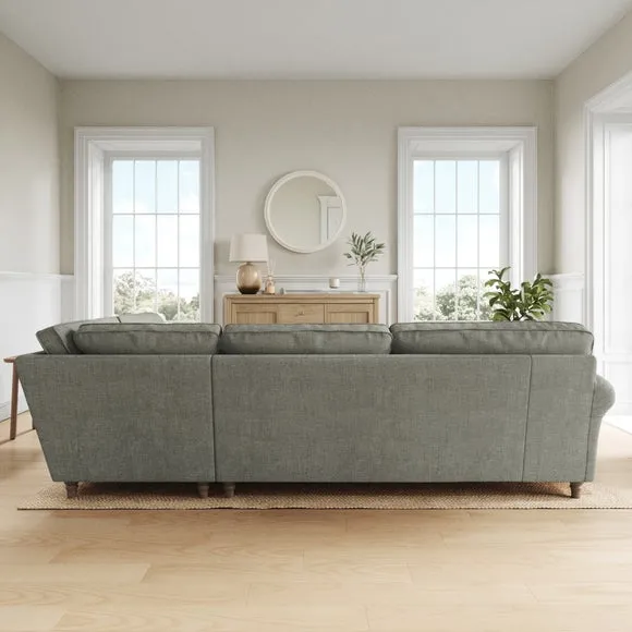 Flori Tonal Plush Chenille Corner Sofa 3