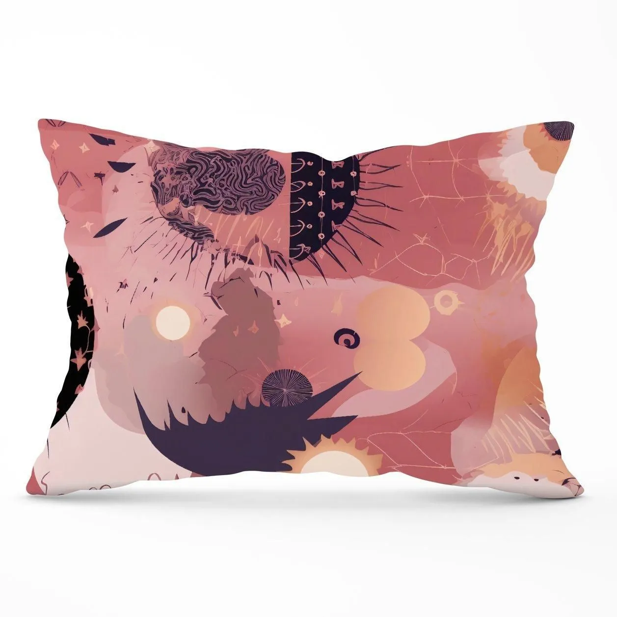 Warren Reed - Designer Abstract Red Pink Pattern Cushions
