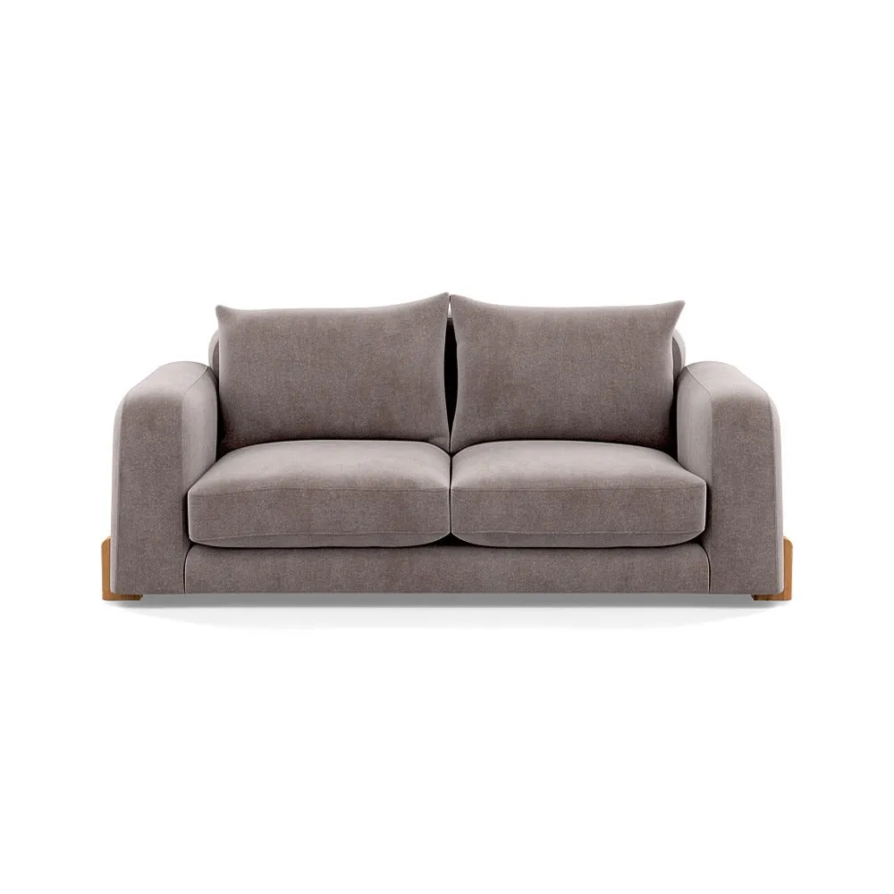 Heal's Nuvola 3 Seater Sofa Smart Luxe Velvet Mushroom Natural Oak Feet 1