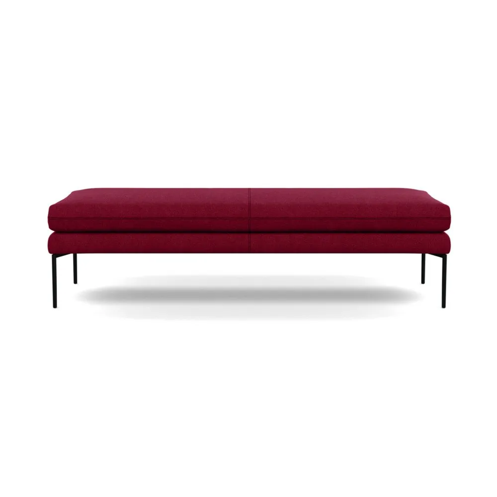Heal's Matera Bench 160cm St Moritz Wool Red 74 Black Feet