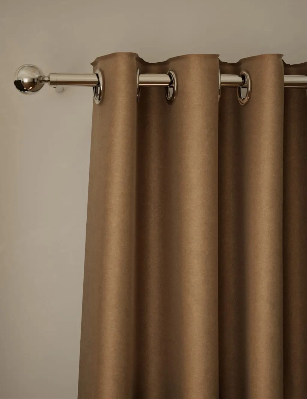 M&S Velvet Eyelet Ultra Thermal Curtains Bronze
