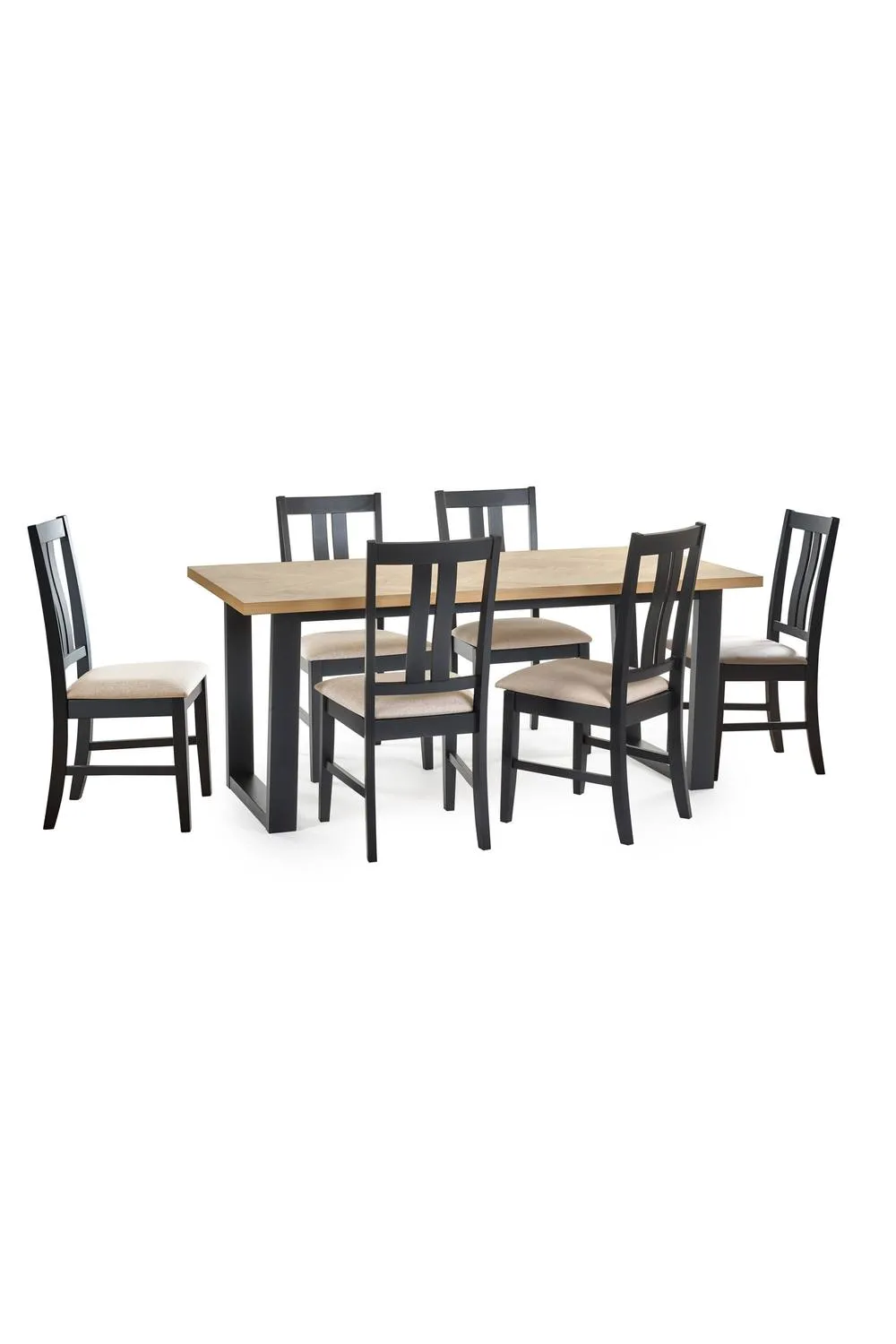 Julian Bowen Hilton Rectangular 4-6 Seater Dining Table in Black 5