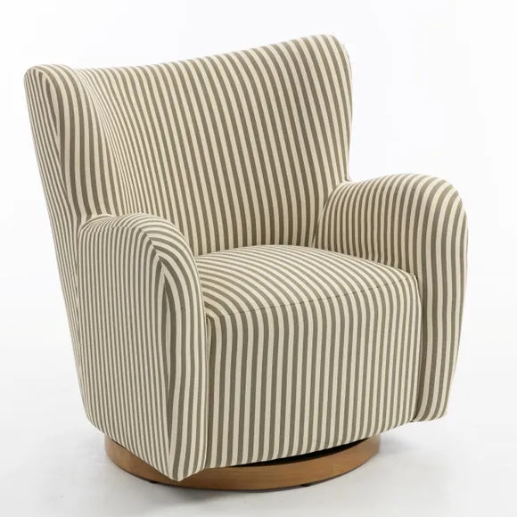 Theo Linford Stripe Swivel Armchair 6