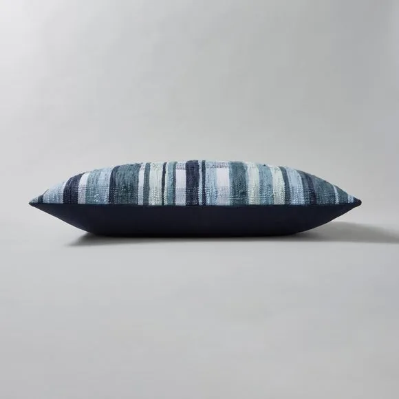 Woven Check Cushion Navy 4