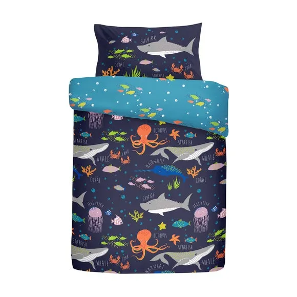 Sea Life Duvet Cover and Pillowcase Set 4