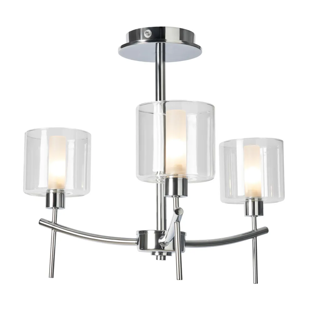 Ramona Semi Flush Bathroom Ceiling Light, Chrome