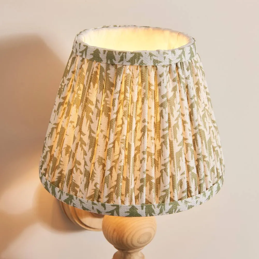 Netlighting Bibury Ash Wall Light Herb Garden Green Fabric Leaf Shade 20cm B22 5