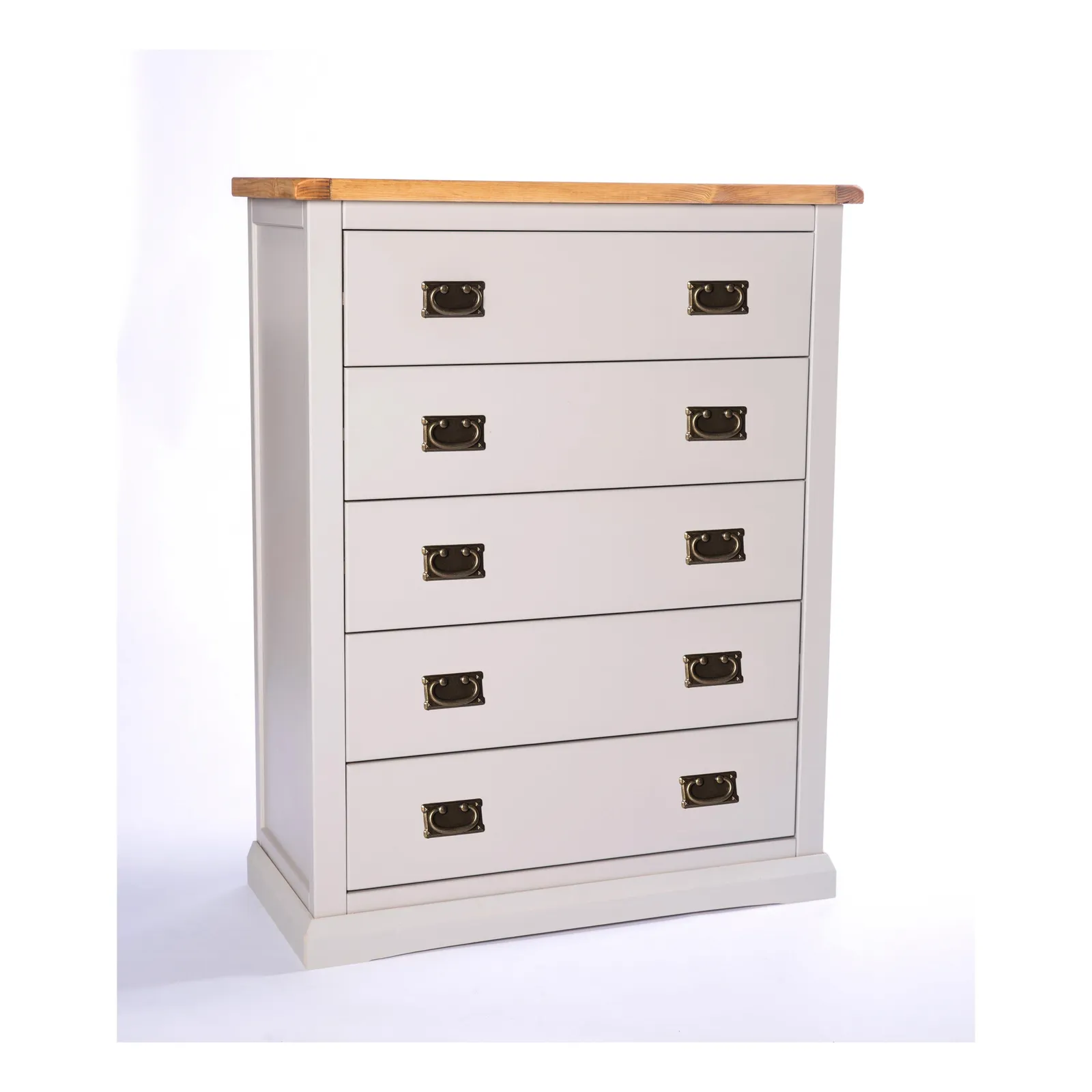 Cabinet Bits Loreo 5 Drawer Chest of Drawers Bras Drop Handle in Light Grey
