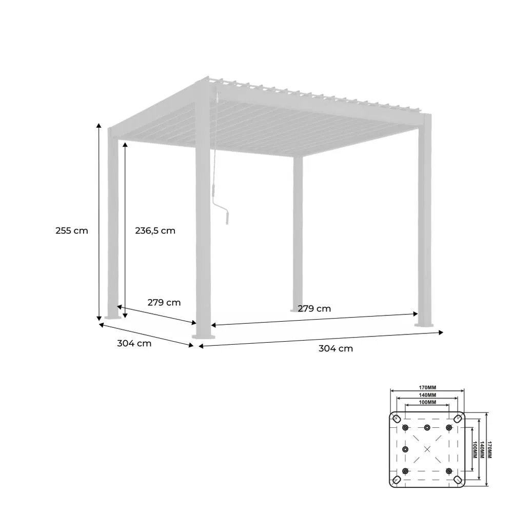 sweeek Louvered Pergola Aluminium 3 X 3m V2 in White 5