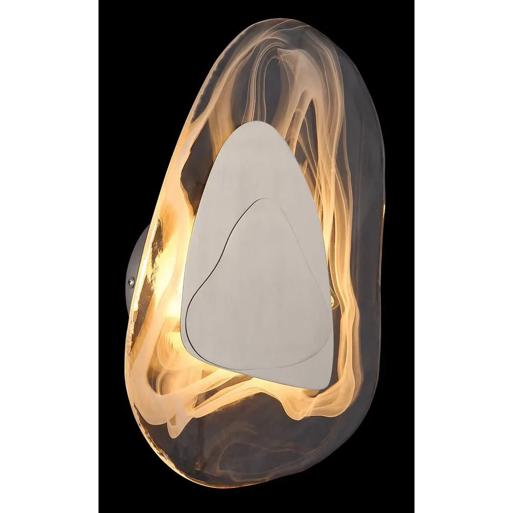 Netlighting Dorsey Wall Lamp Nickel Matt Glass Shade LED 3000K in Grey 4