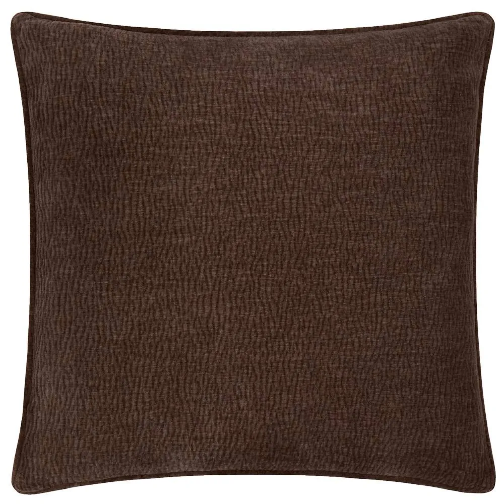 Yard Heath Washed Velvet Textured Cushion Espresso Brown 50 X 50Cm, Brown 2