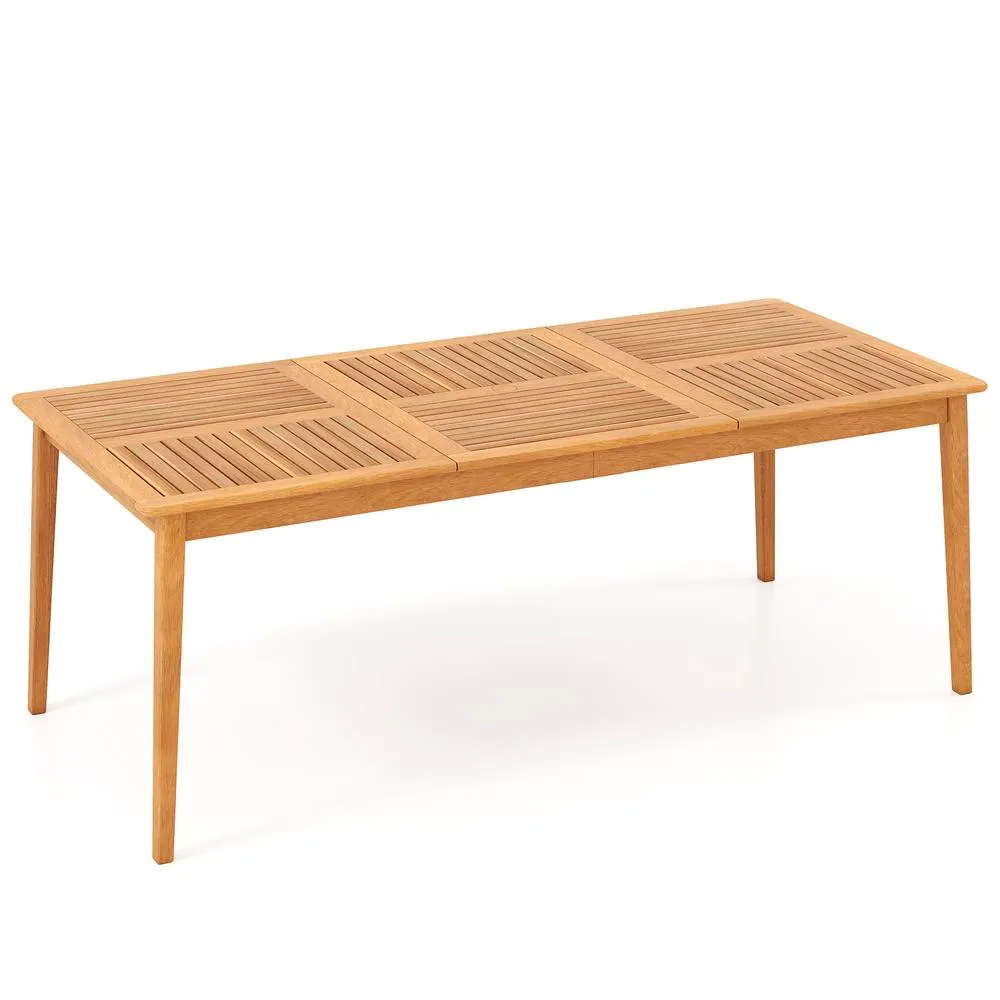 Costway 8-Person Outdoor Acacia Wood Dining Table 80" Rectangular Patio Table in Natural 5