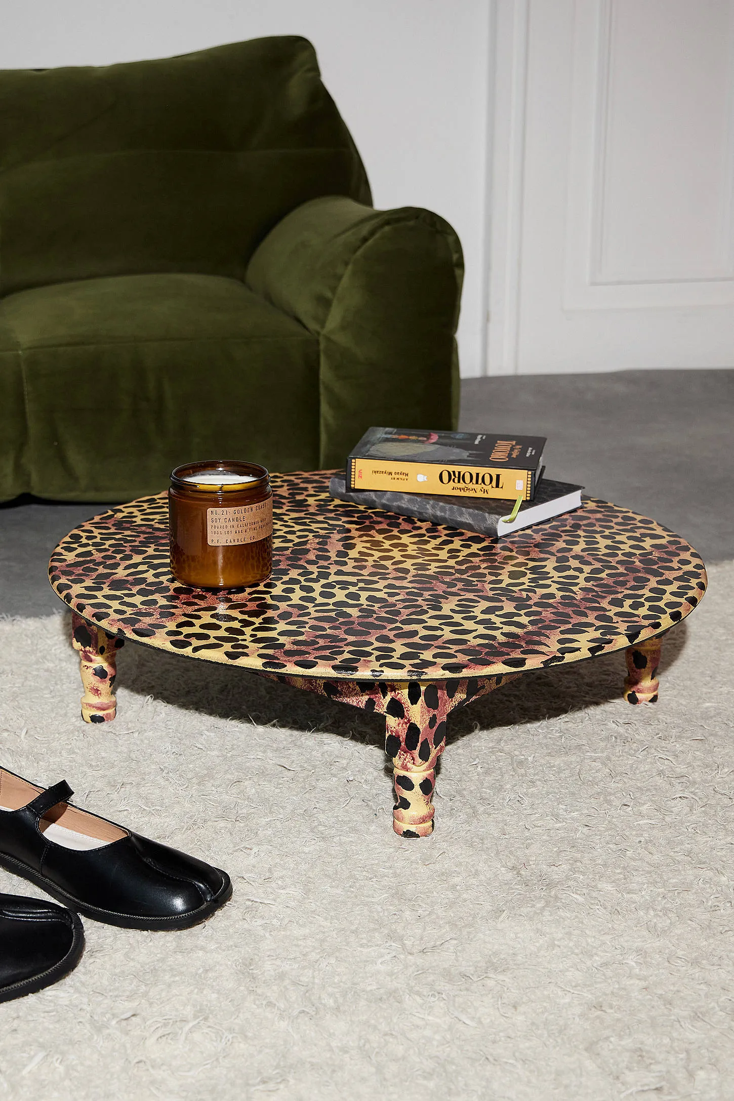 Leopard Print Coffee Table - Brown
