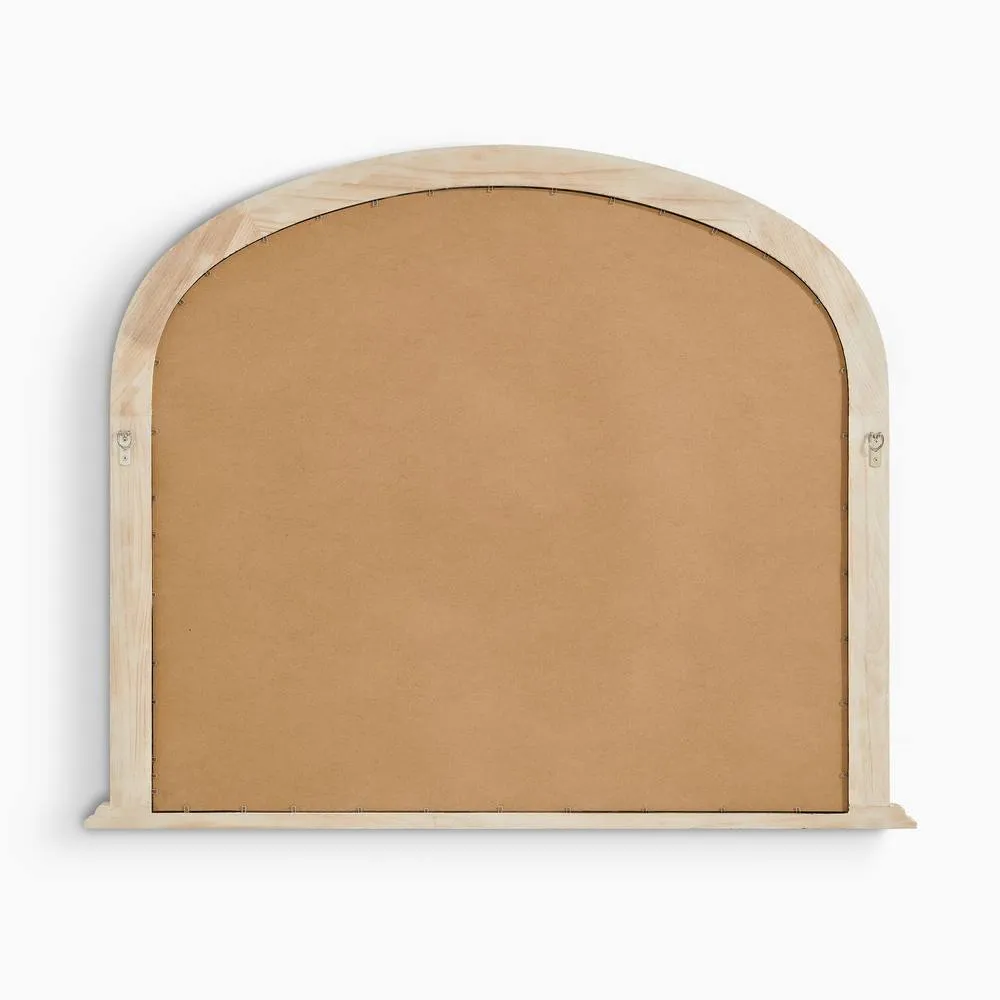 FurnitureboxUK Cecily Whitewash Wood Large 110x90 Overmantle Arch Mirror in White 5