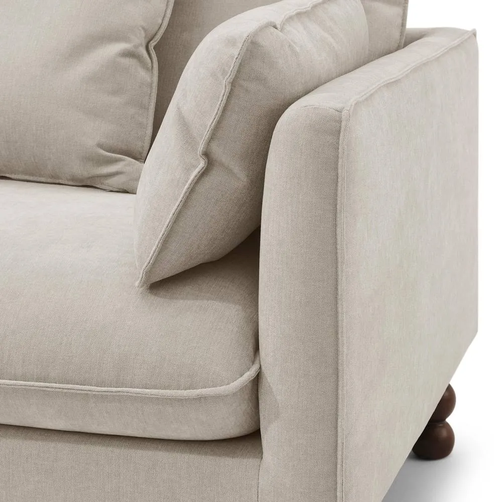FurnitureboxUK Monroe Chenille Fabric 3 Seater Sofa in Beige 5