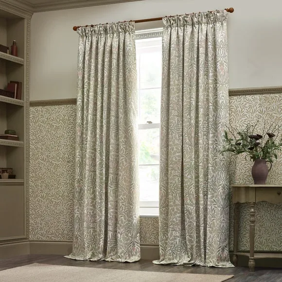 Morris & Co. Acorn Multi Jacquard Pencil Pleat Curtains 1