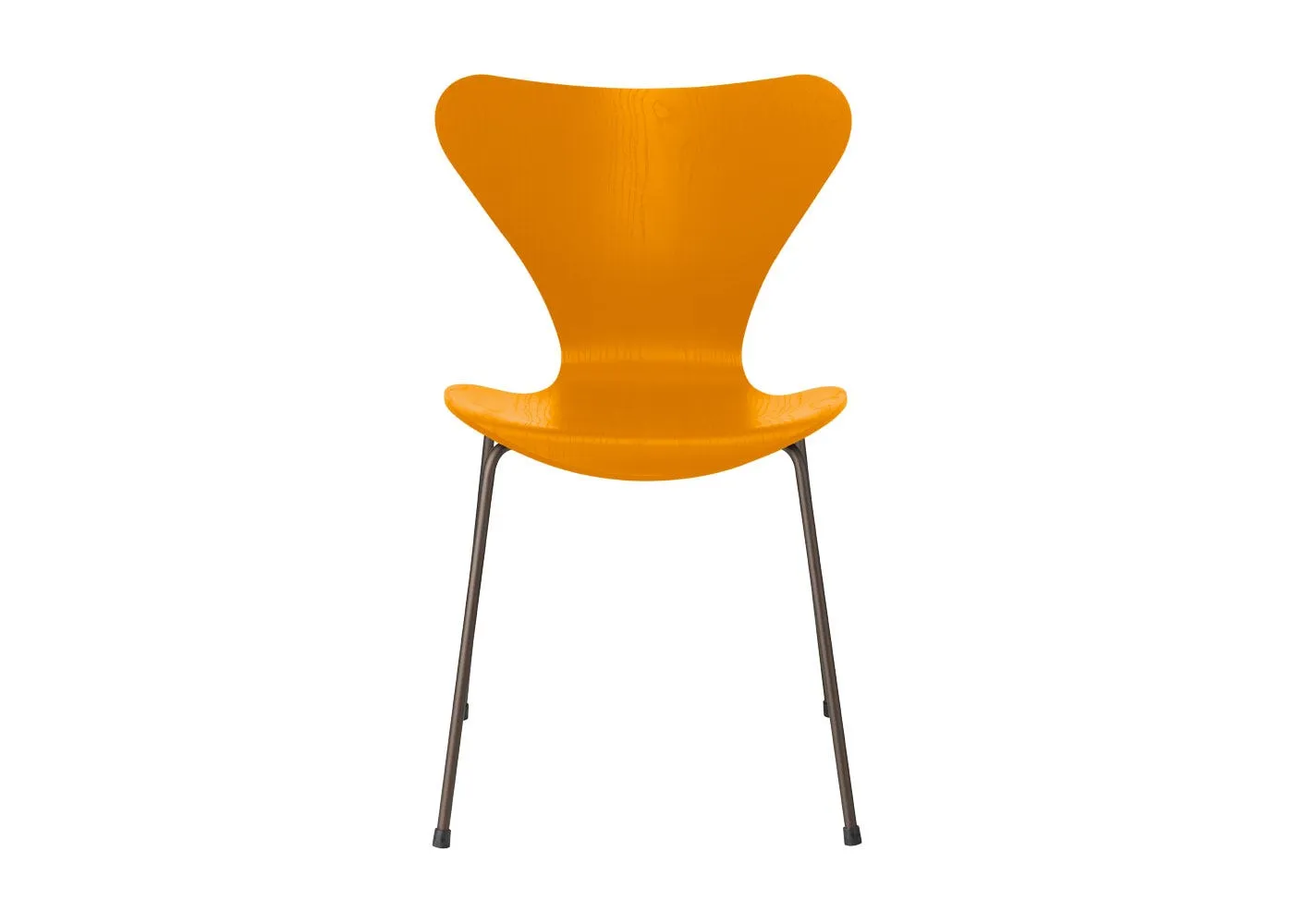 Fritz Hansen Series 7 Chair Coloured Ash Burnt Yellow Bronze Legs