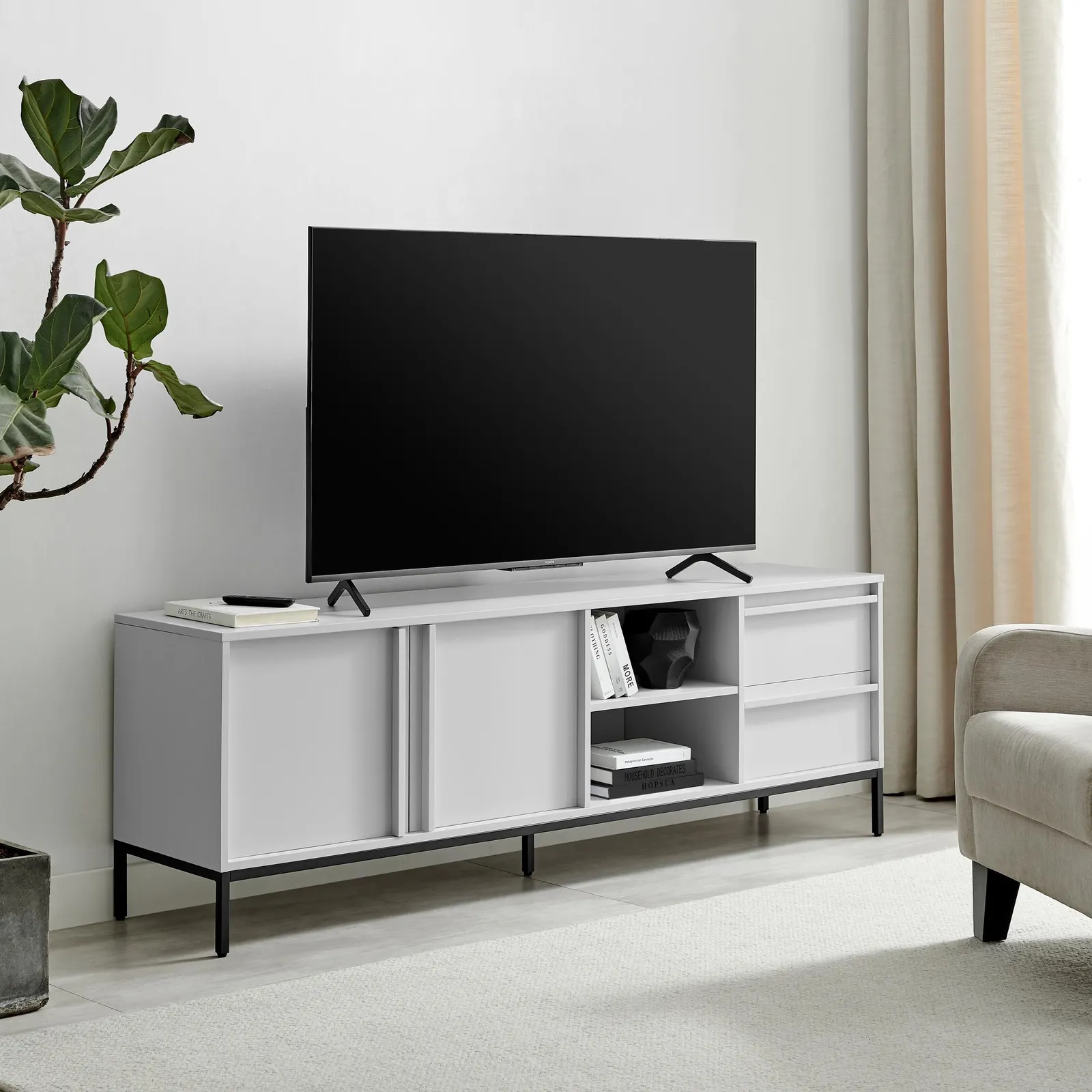 FurnitureboxUK Svit Storage TV Sideboard in Off-White