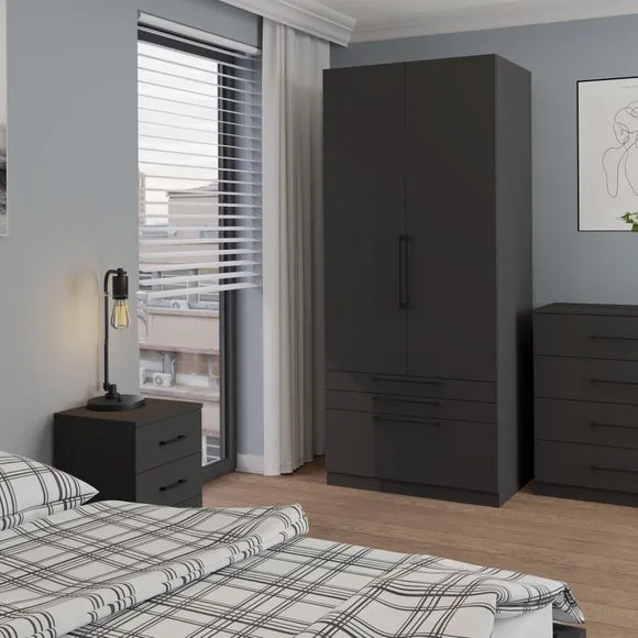 Foster Double 3 Drawer Wardrobe 1