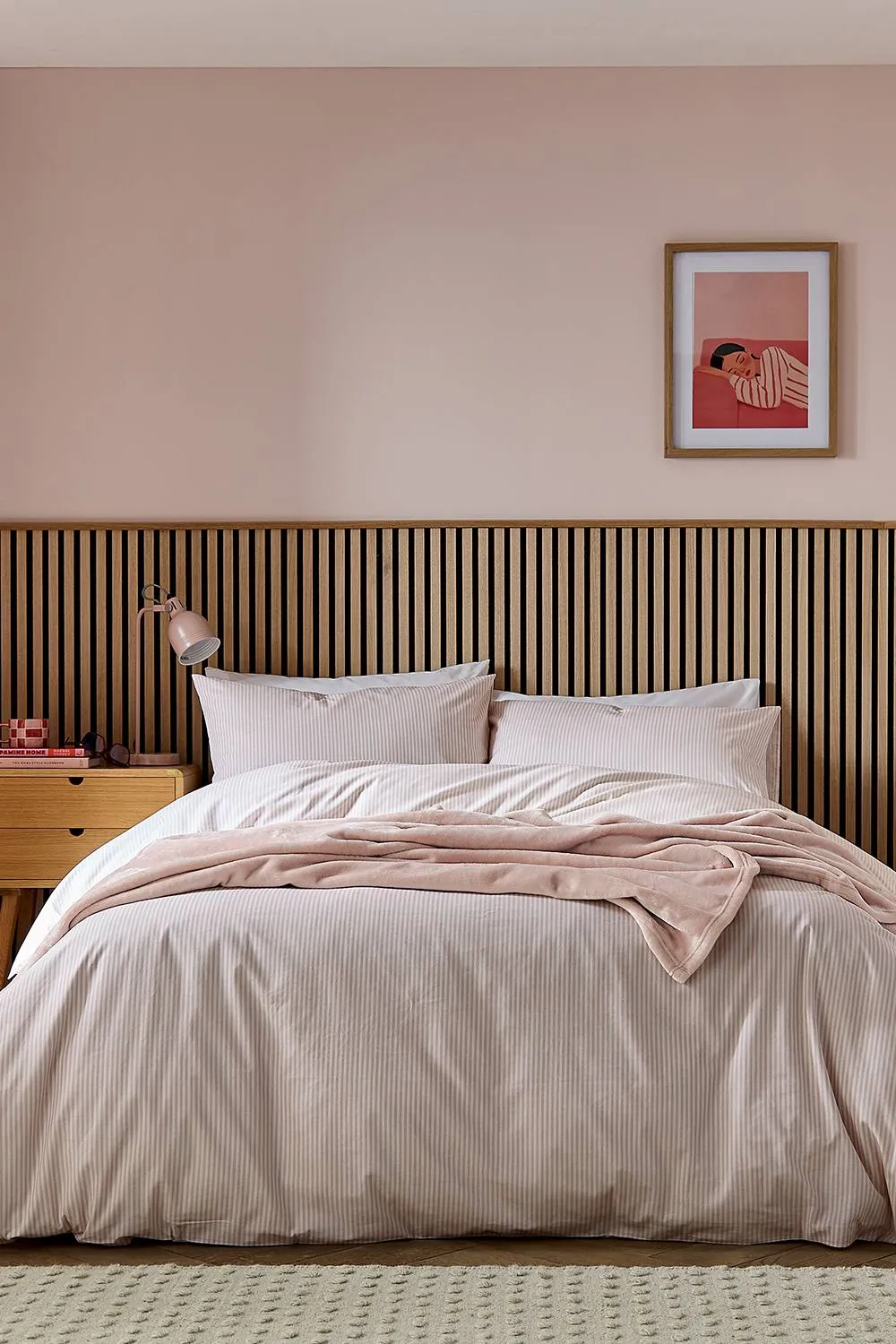 Helena Springfield 'Twill Stripe' Duvet Cover Set in Pink 1