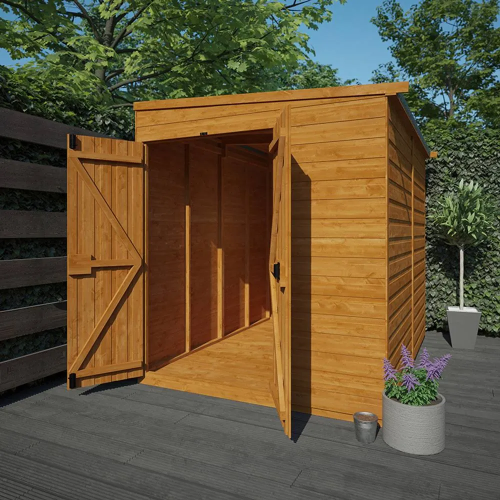 Buttercup Farm 8 x 6 Feet Flex Pent Double Door Windowless 12mm Flex in Burnt Orange 6