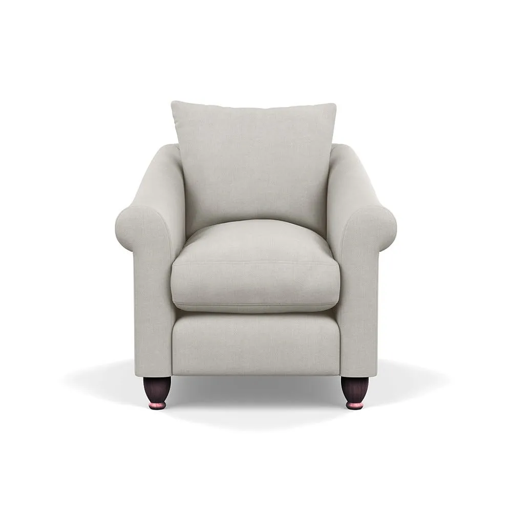 Heal's Devon Armchair Capelo Linen-Cotton Sea Salt Walnut Stained Feet 1