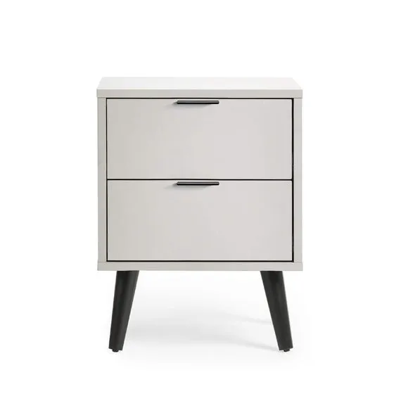Return - Alba 2 Drawer Bedside Table, Silk Grey 4