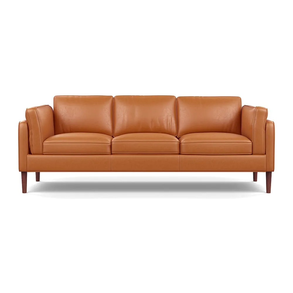 Heal's Sonno 4 Seater Daino Leather Treacle Walnut Feet 1