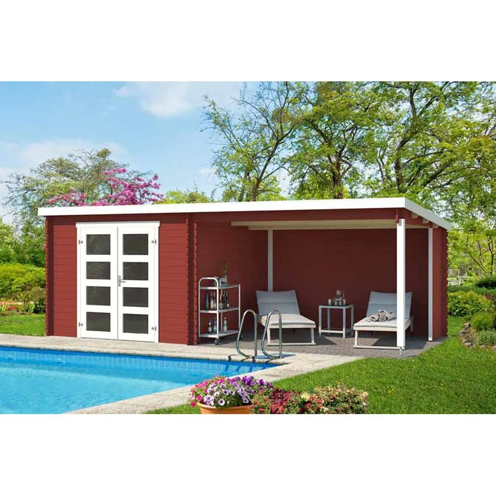 Lasita Maja Ltd Novia275 Plus Log Cabin, Garden Room, Home Office L620xW308.9xH210.9cm in Light Tan 4