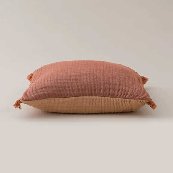 Reversible Muslin Cotton Square Cushion Cover 4