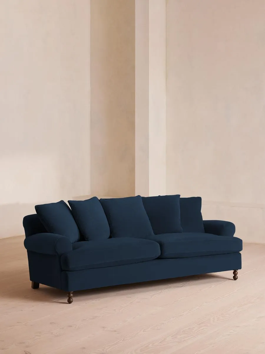 Audrey Three Seater Sofa, Velvet, Royal Blue