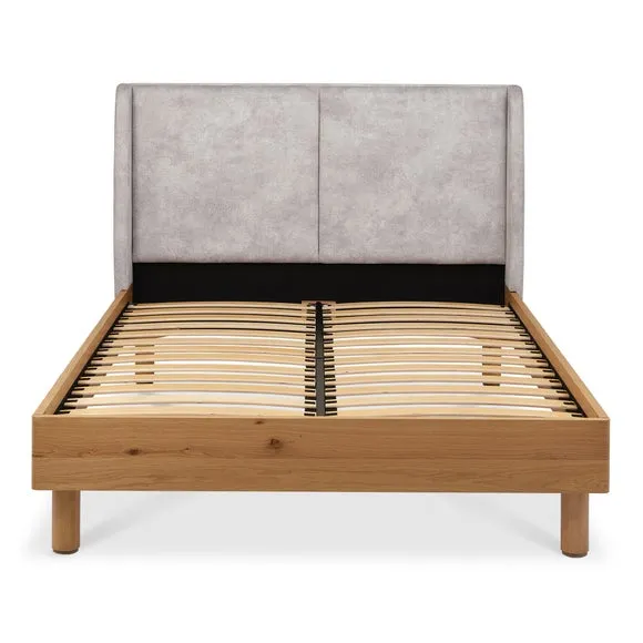 Bentley Designs Vega Knotty Oak Upholstered Bed Frame 5