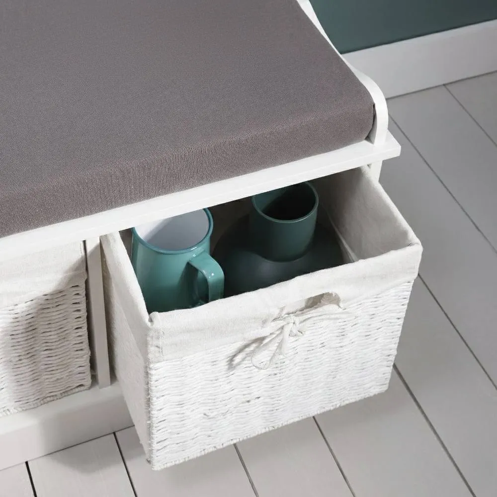 Nöa and Nani Stockholm Storage Bench in White 4