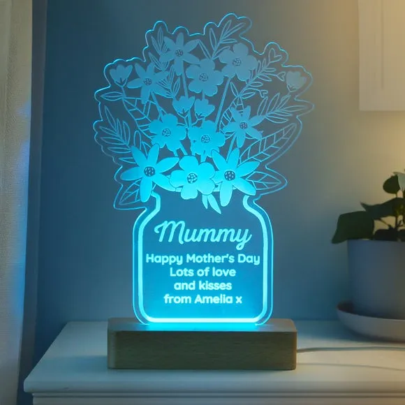 Personalised Flower Vase LED Light Lamp 3