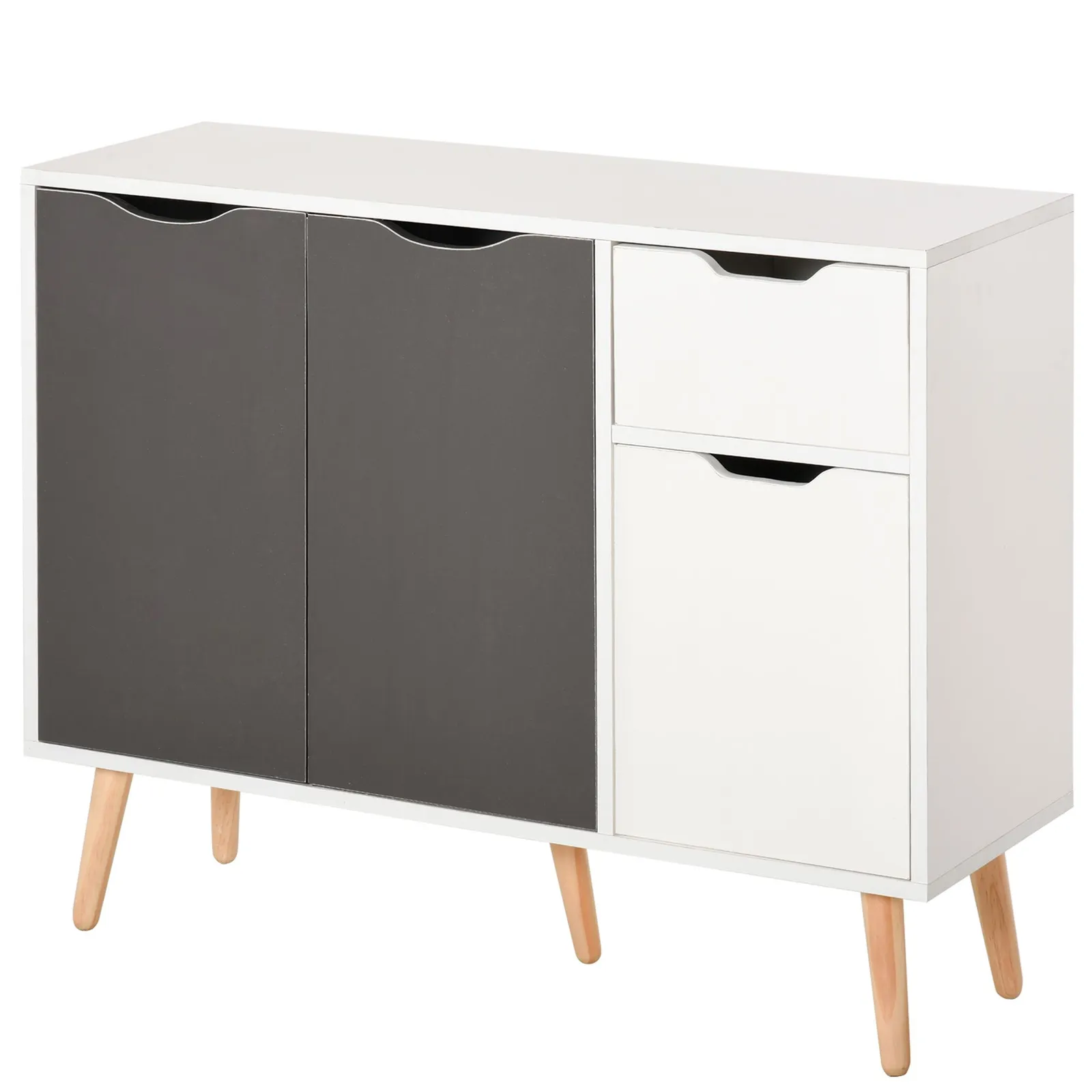 HOMCOM Cabinet Sideboard with Drawer Bedroom, Living Room, Home Office in Grey 2
