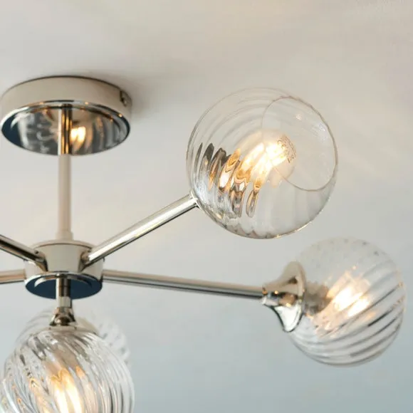 Vogue Asher Art Deco 6 Light Semi Flush Ceiling Light 2