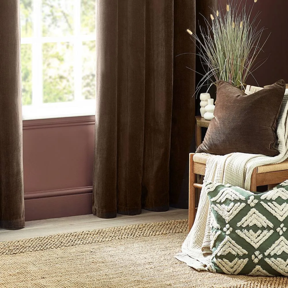 Yard Heavy Chenille Woven Piped Cushion in Brown 5