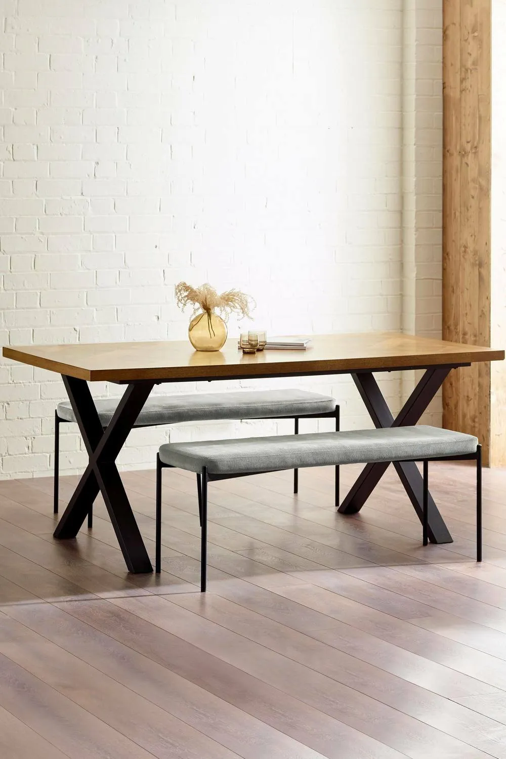 Julian Bowen Leonie 2 Seater Upholstered Dining Bench in Grey 2