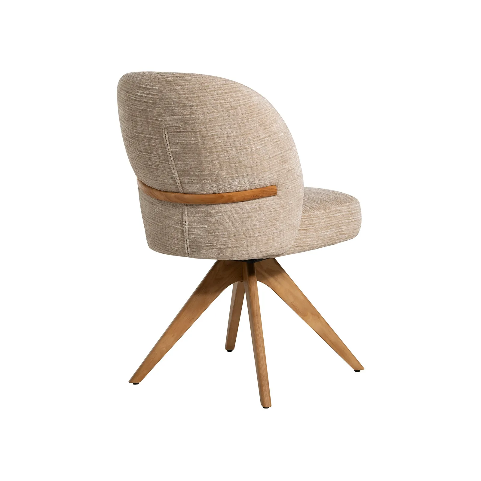 Topanga Swivel Dining Chair Without Arm, Neutral Fabric | Barker & Stonehouse 5