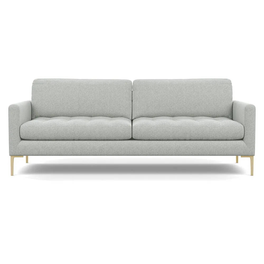 Heal's Eton 4 Seater Sofa Melton Wool Limestone Brass Feet 1