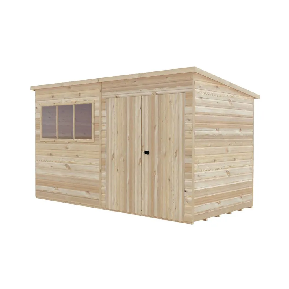 Shires Ranger 12 x 6 Feet Double Door Shed - L179 x W359 x H213.9 cm in Light Brown 2