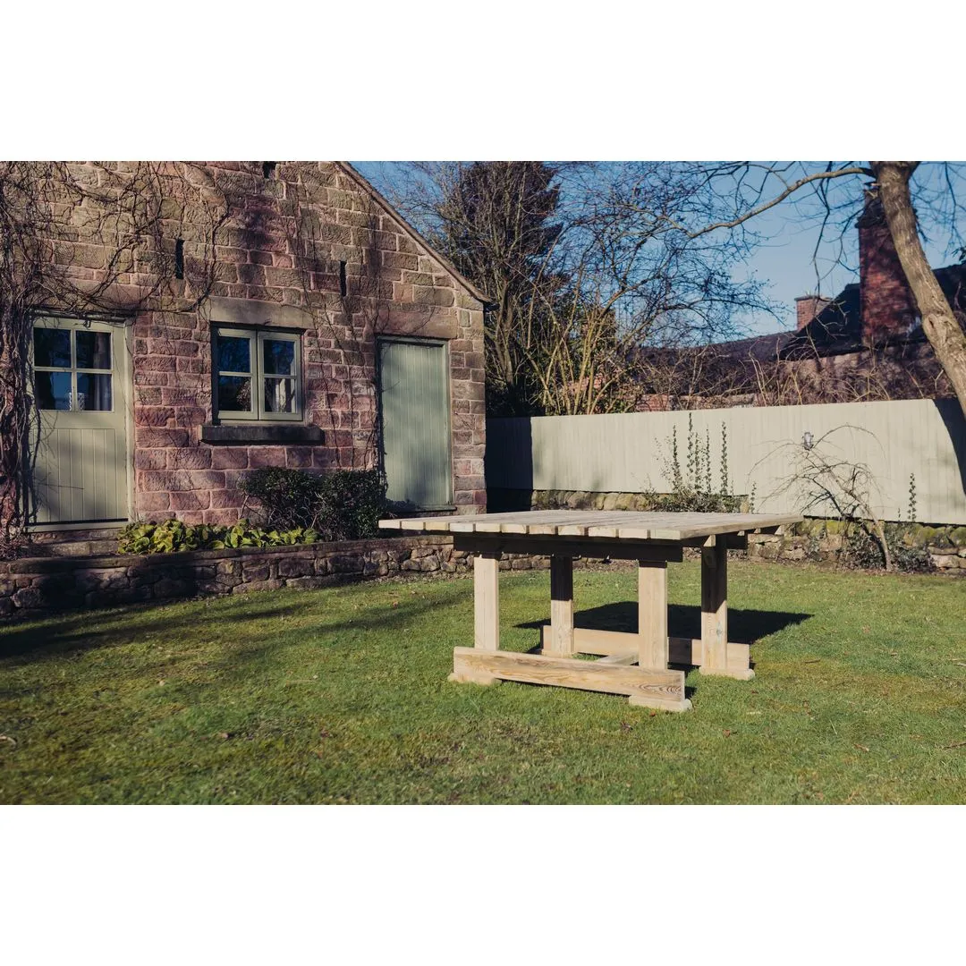 Churnet Valley Garden Furniture Ltd Ergo 8 Seater Square Table - Wood - Partially Assembled in Brown 4