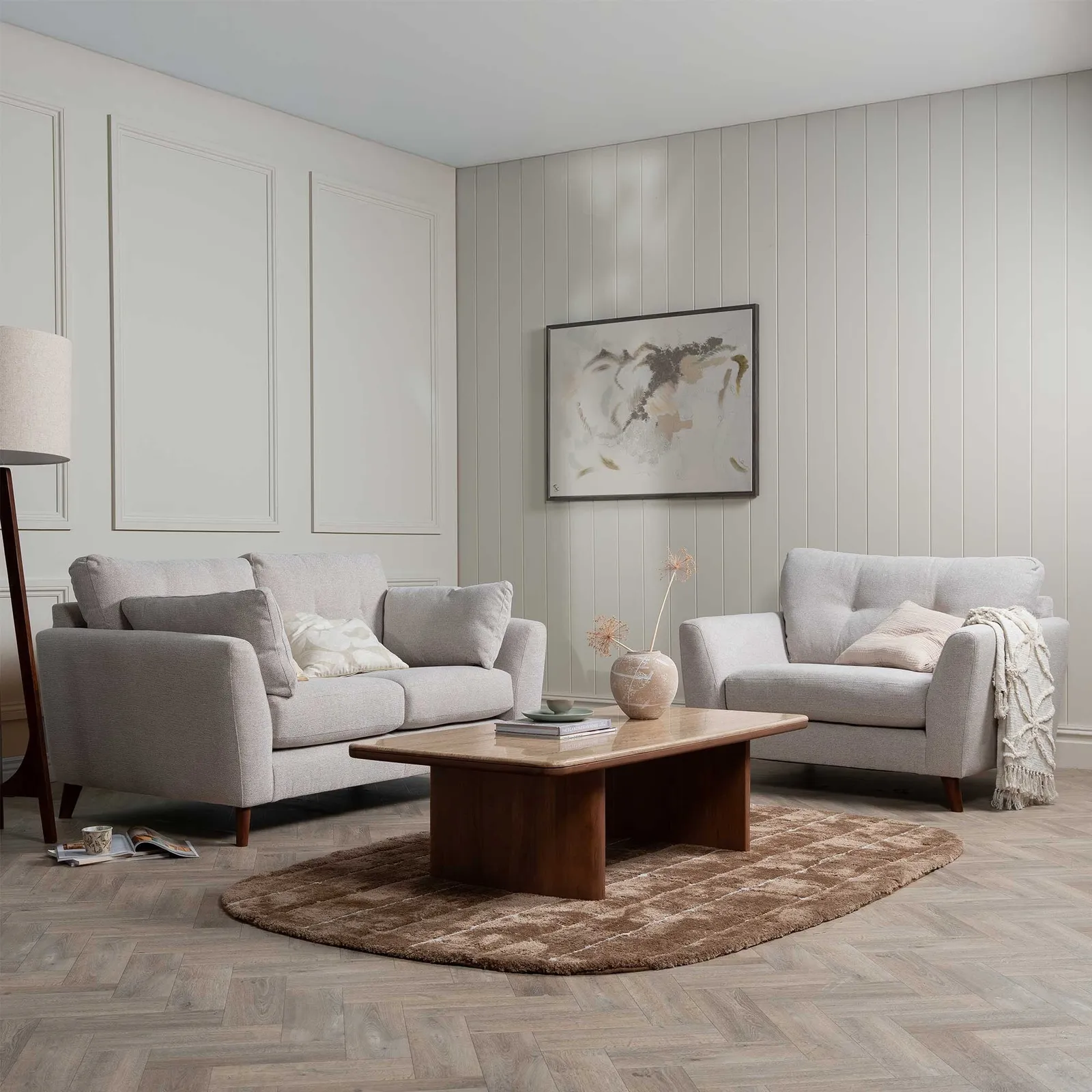 Benton Loveseat Sofa, Neutral Fabric | Barker & Stonehouse 2