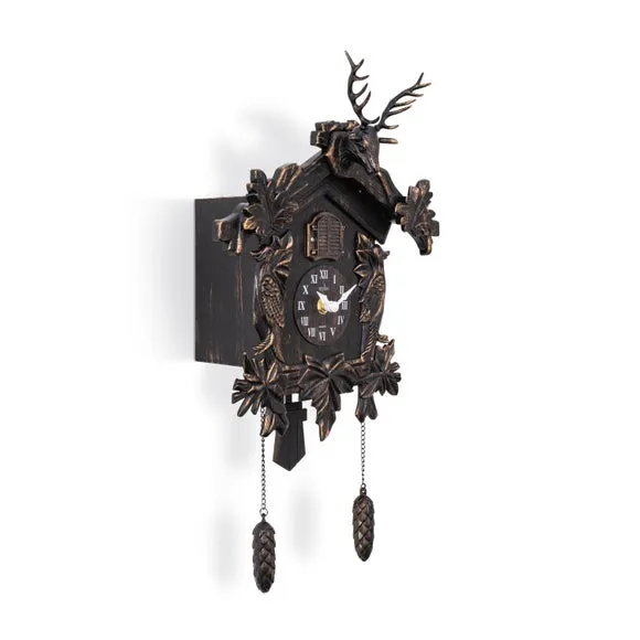 Acctim Lindau Antique Bronze Cuckoo Clock, Brown 6
