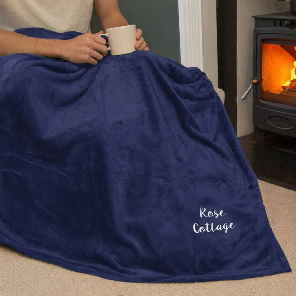 Duncan Stewart Personalised Ultra Soft Blanket Throw in Navy