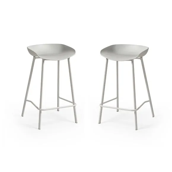 Renzo Set Of 2 Bar Stools, Metal 3